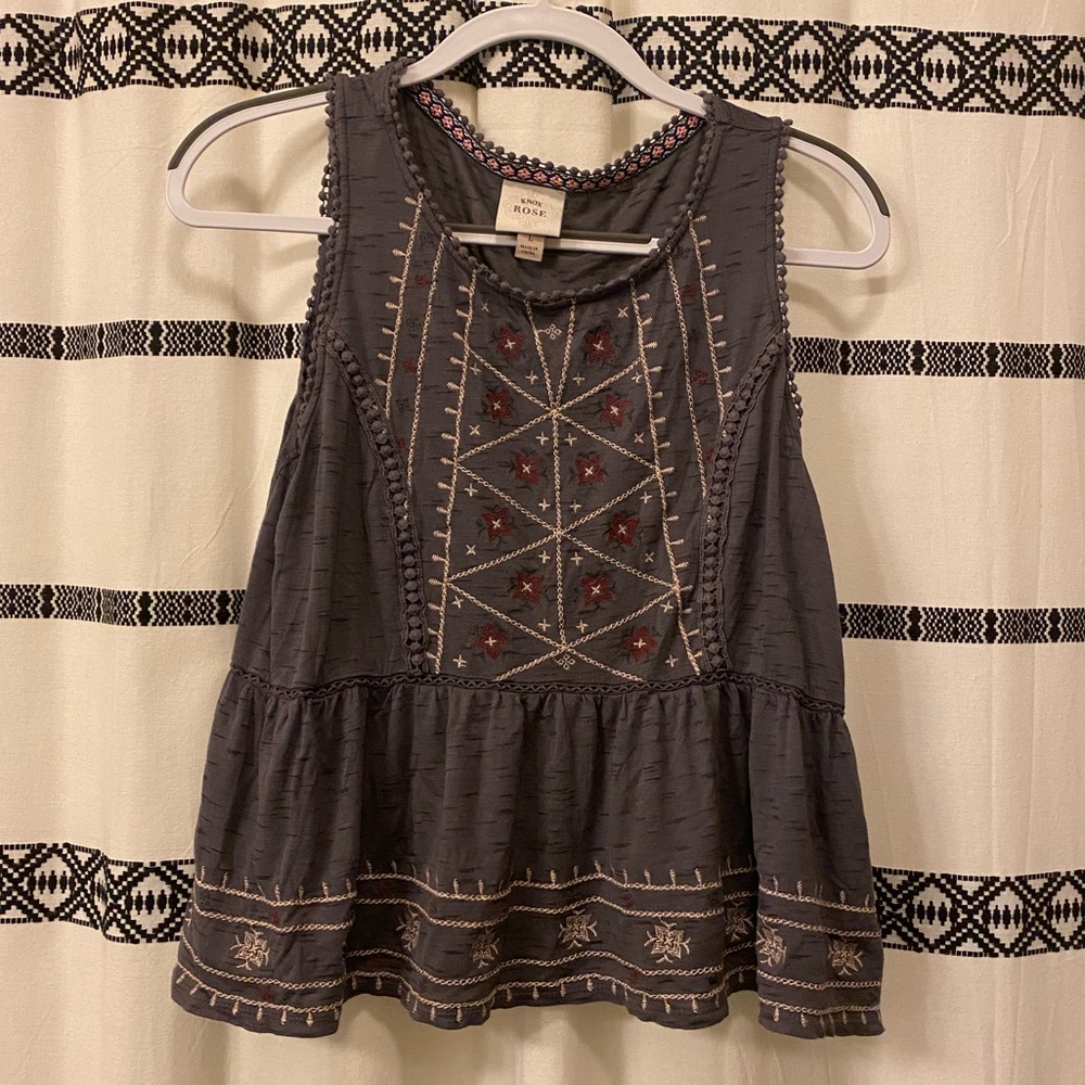 Knox Rose Embroidered Babydoll Top